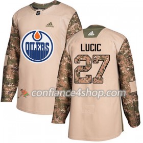 Adidas Maillot de Hockey Edmonton Oilers Milan Lucic 27 2017-2018 Camo Veterans Day Practice Authentic - Homme